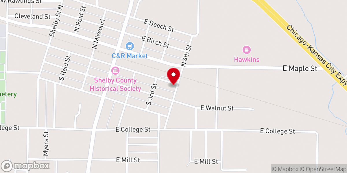 Map showing location of St Mary's Catholic Church