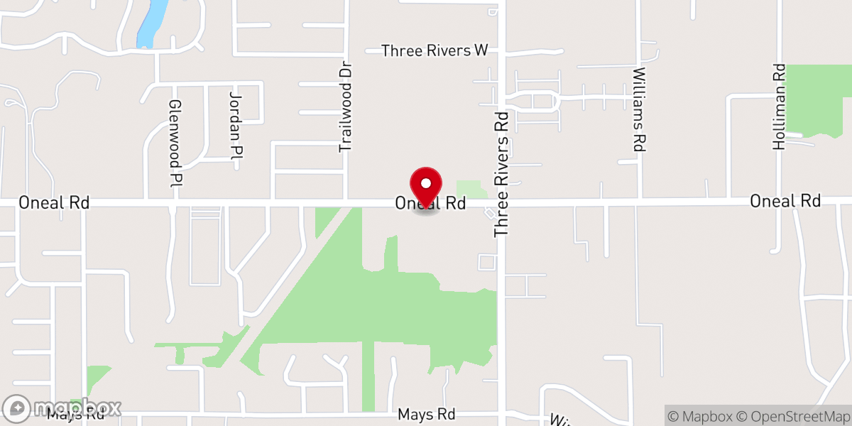 Map showing location of St. Luke Baptist Church