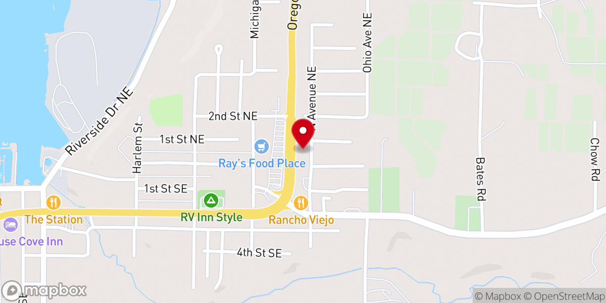 Map showing location of Restoration Worship Center