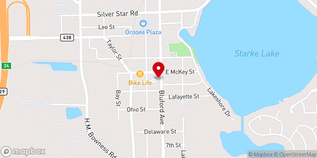 Map showing location of Ocoee Christian Church