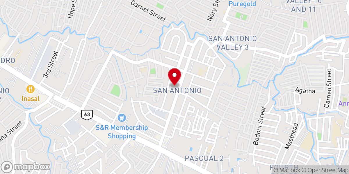 Map showing location of San Antonio de Padua Parish