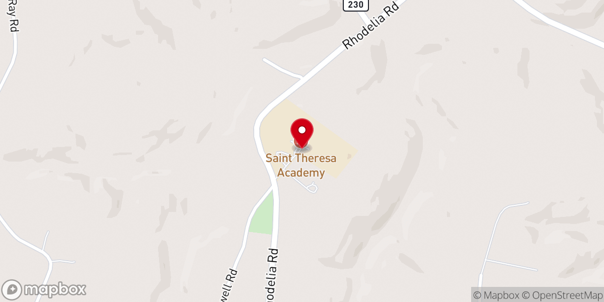 Map showing location of St. Theresa Catholic Church
