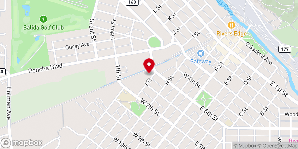 Map showing location of Salida Bible Church