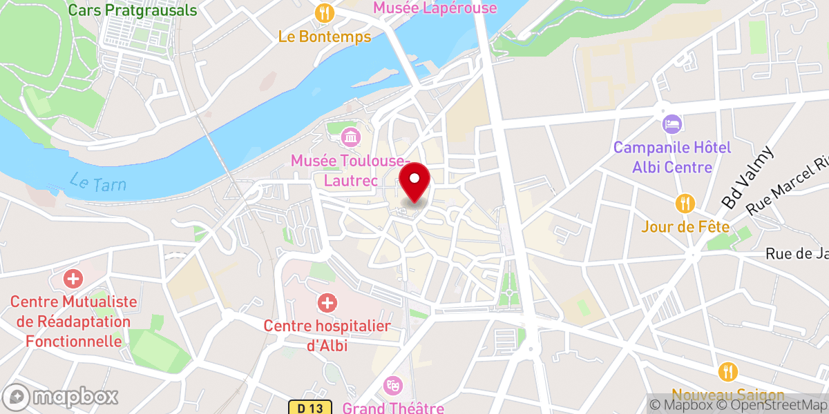Map showing location of Collégiale Saint-Salvi