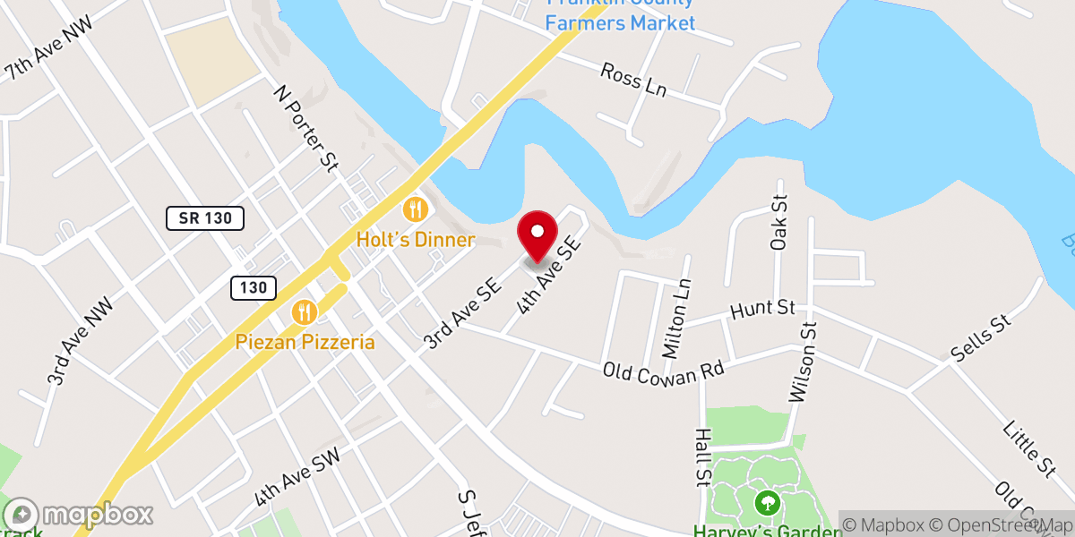 Map showing location of St John Ame Church