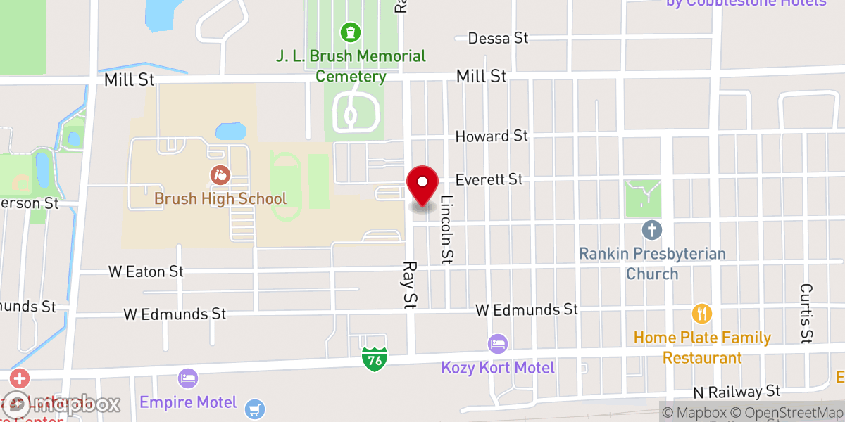 Map showing location of Ray Street Baptist Church
