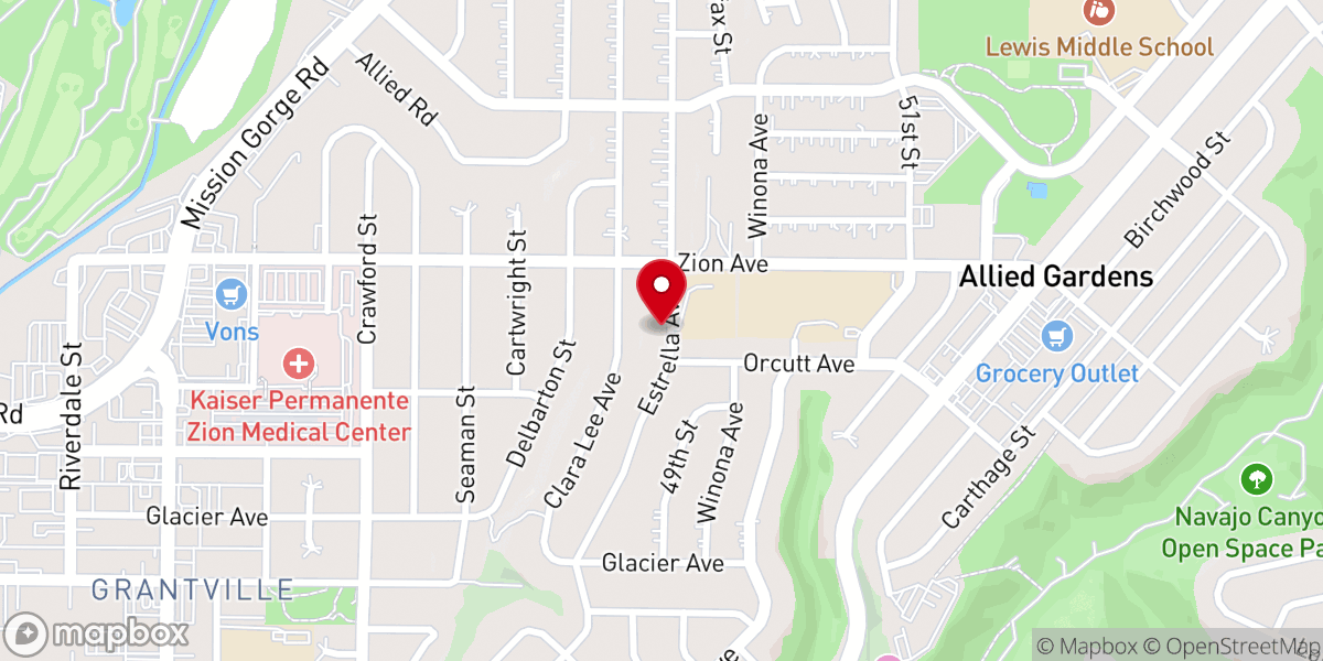 Map showing location of Mission Valley Christian Fellowship