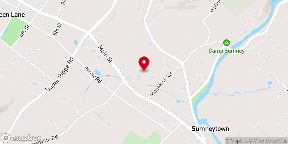 Map showing location of St. John's Lutheran Church