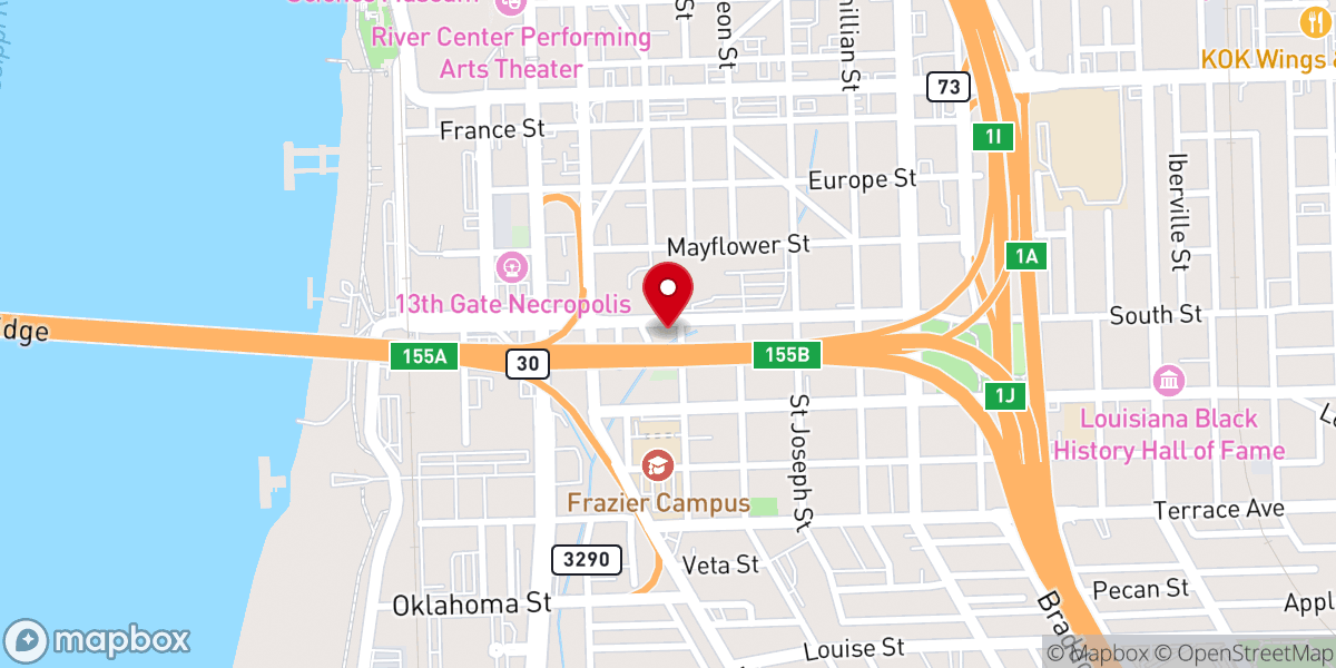 Map showing location of New Saint Luke Baptist Church
