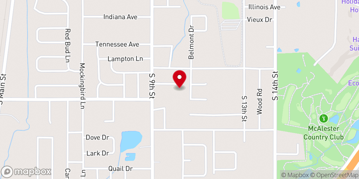 Map showing location of Central Christian Church