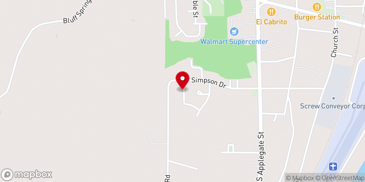 Map showing location of Moore Memorial United Methodist Church