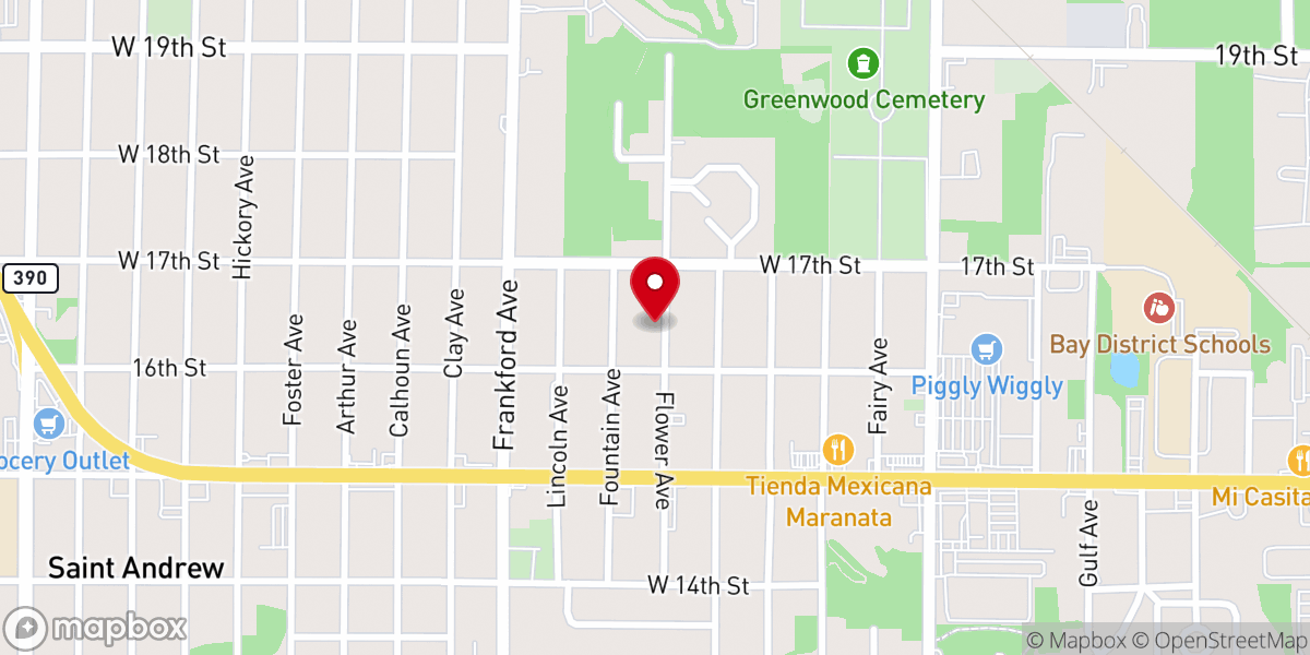 Map showing location of Mt Olive AME Church Parsonage