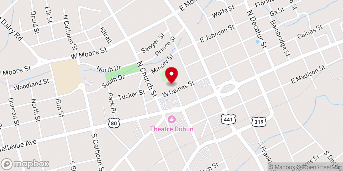 Map showing location of Dublin First Methodist Church