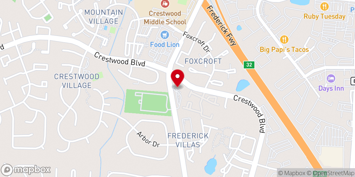 Map showing location of Parkway Community Church