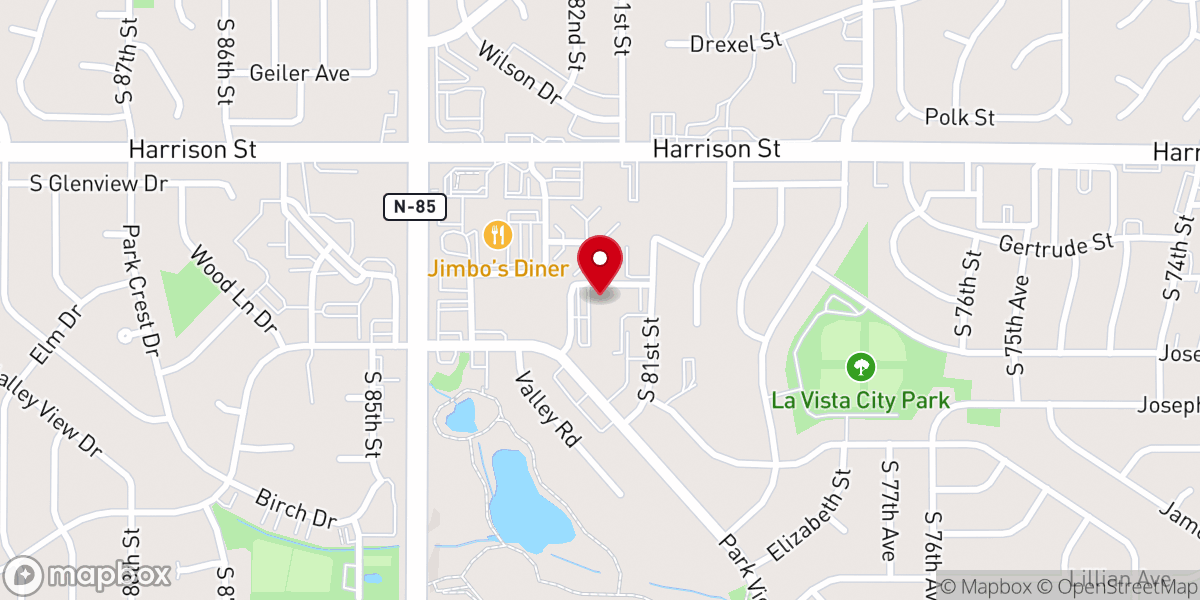 Map showing location of La Vista Community Center