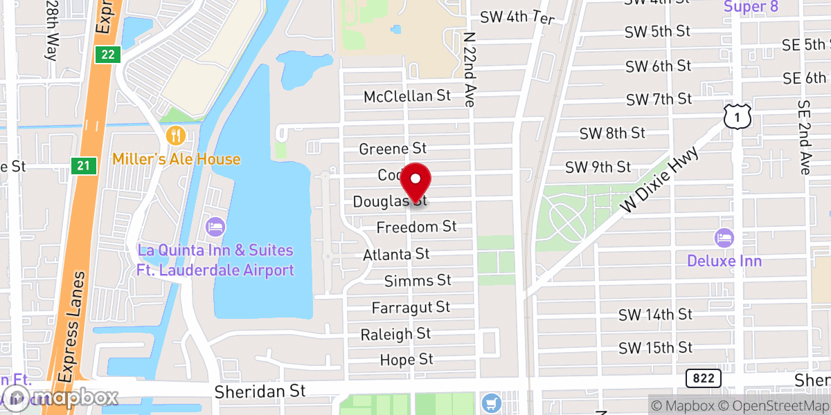 Map showing location of New Jerusalem First Baptist