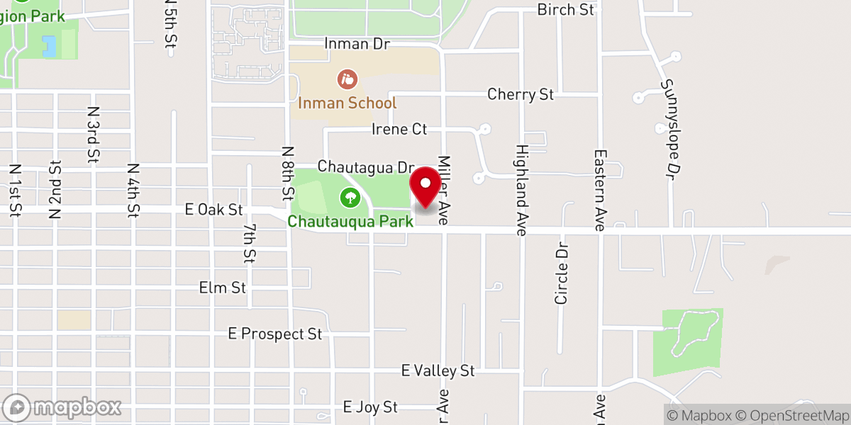 Map showing location of Bethlehem Lutheran Church