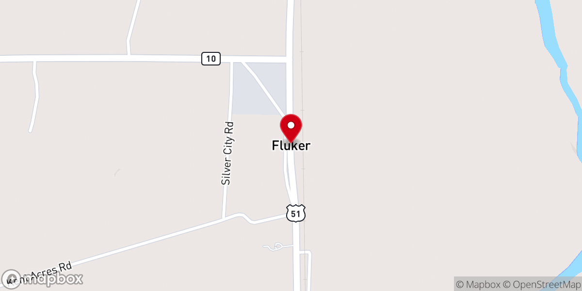 Map showing location of Fluker