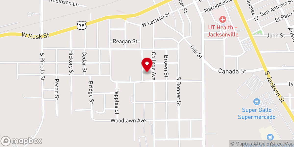 Map showing location of The Texas Ruby Ballroom