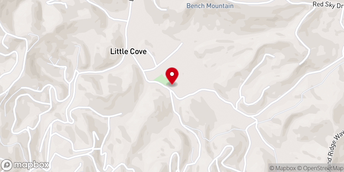 Map showing location of Little Cove Baptist Church