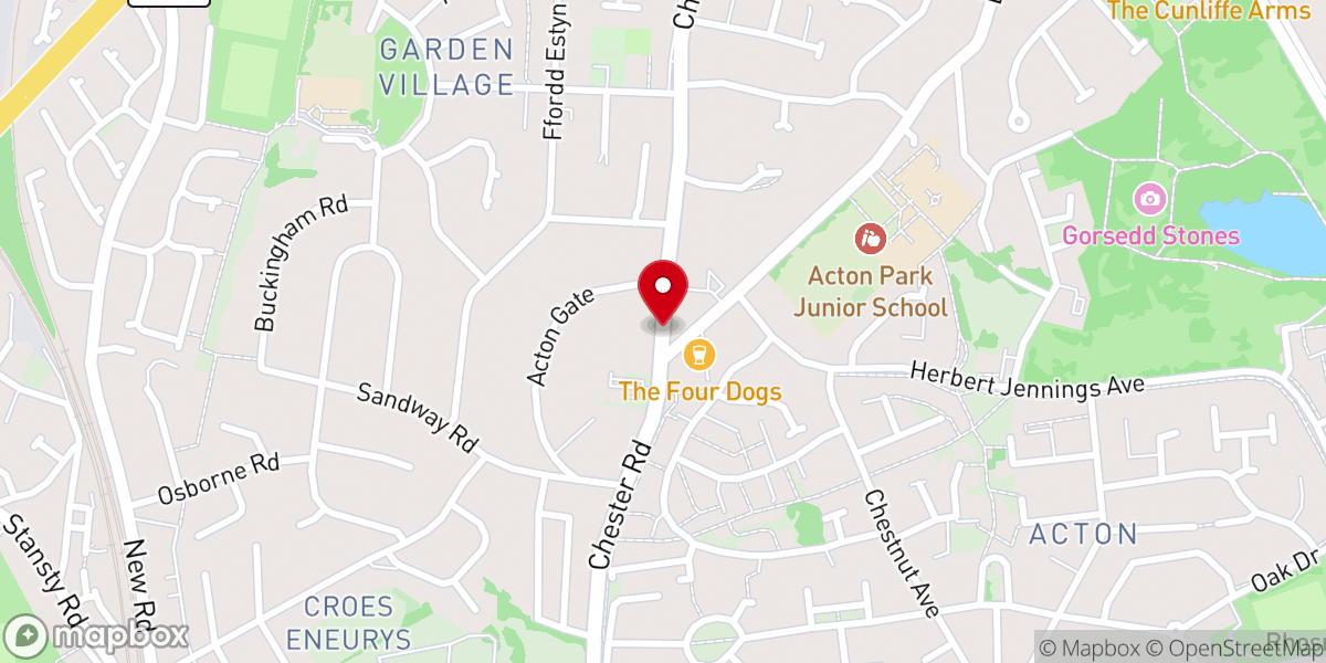 Map showing location of RCCG, Living Water Parish, Wrexham