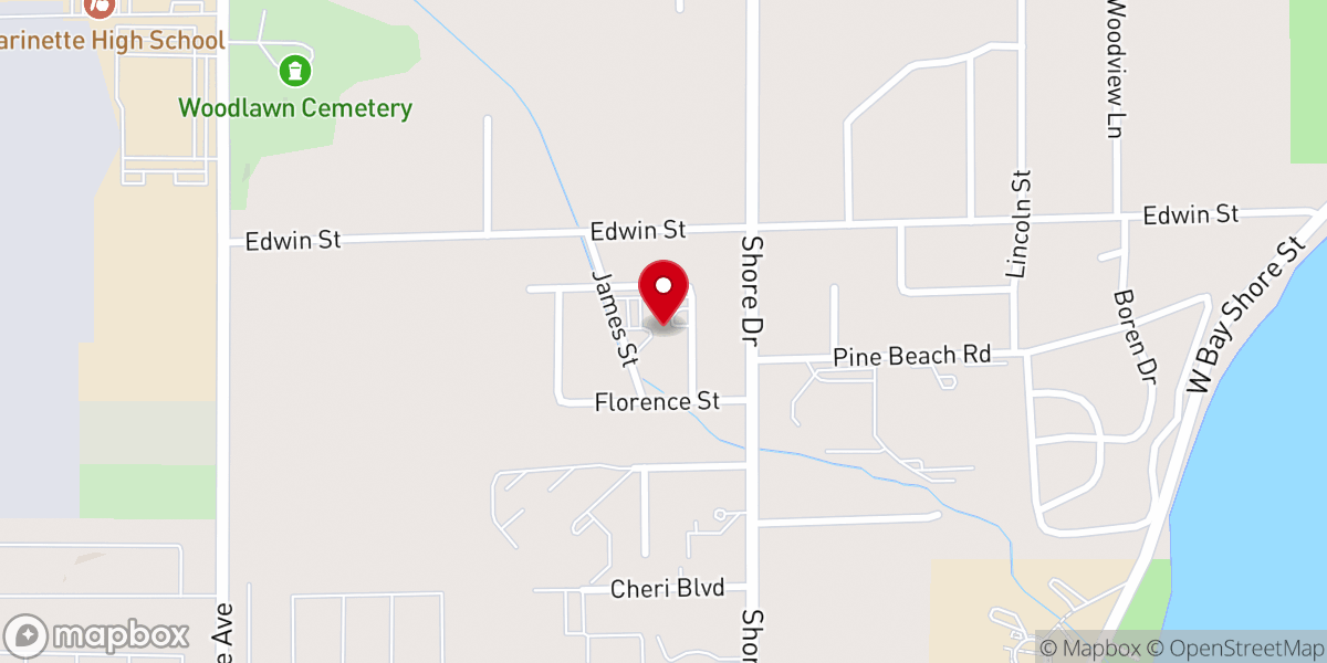 Map showing location of Zion Lutheran Church