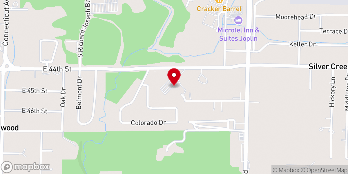 Map showing location of Christ's Community - Joplin