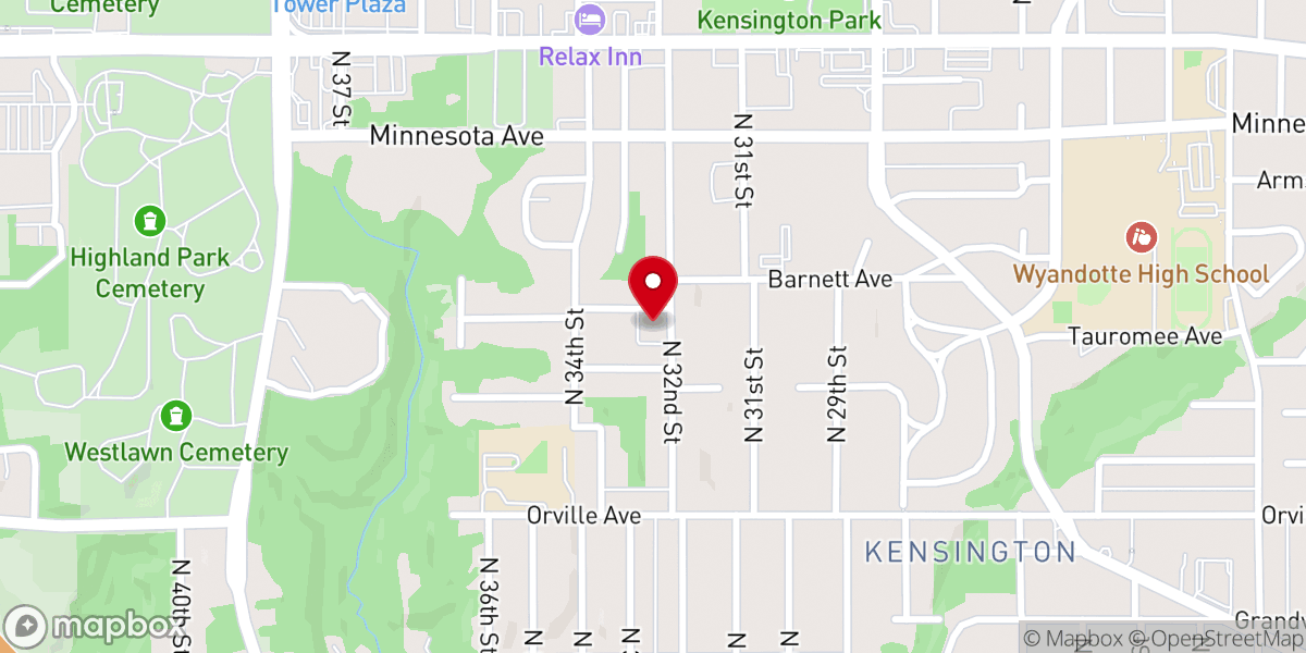 Map showing location of Wesley Methodist Church