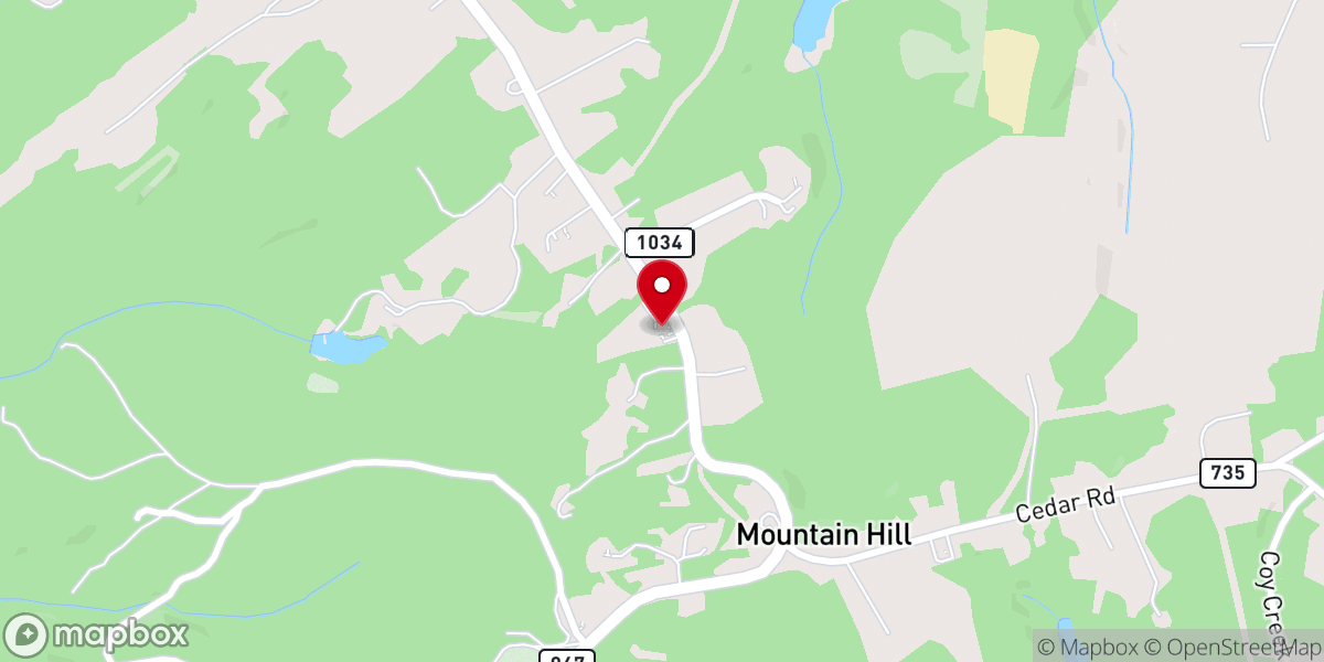 Map showing location of Glen Hill Baptist Church