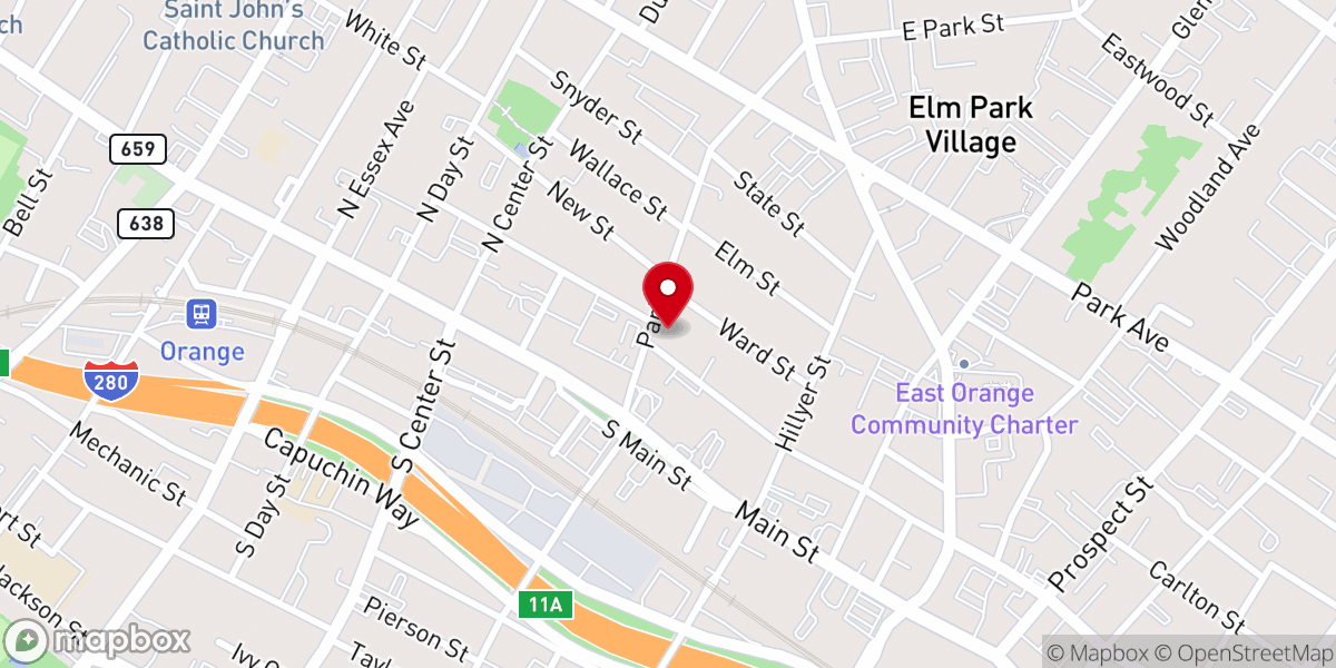 Map showing location of Ebenezer Baptist Church