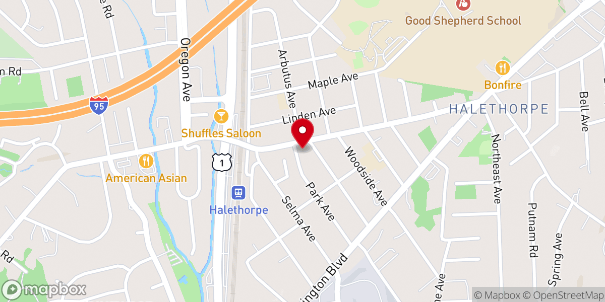 Map showing location of Halethorpe United Methodist Church