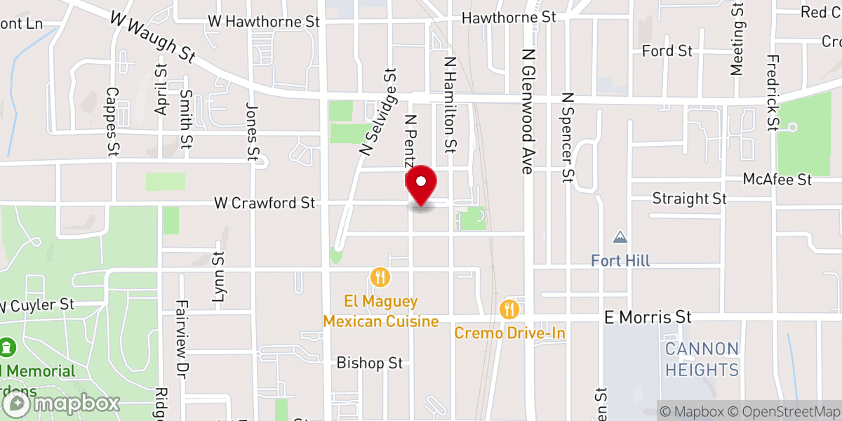 Map showing location of Rock Bridge Community Church