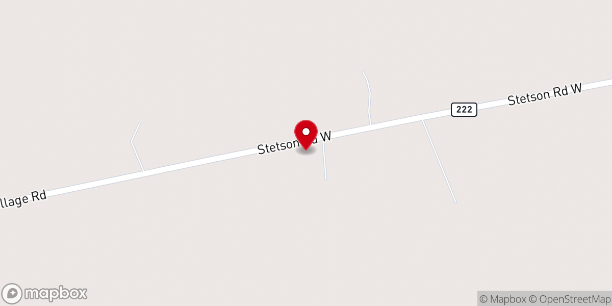 Map showing location of First Baptist Church of Stetson