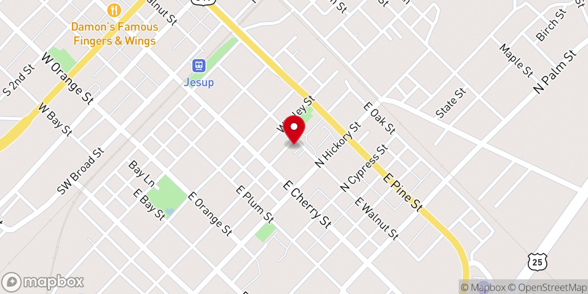 Map showing location of Calvary Baptist Church