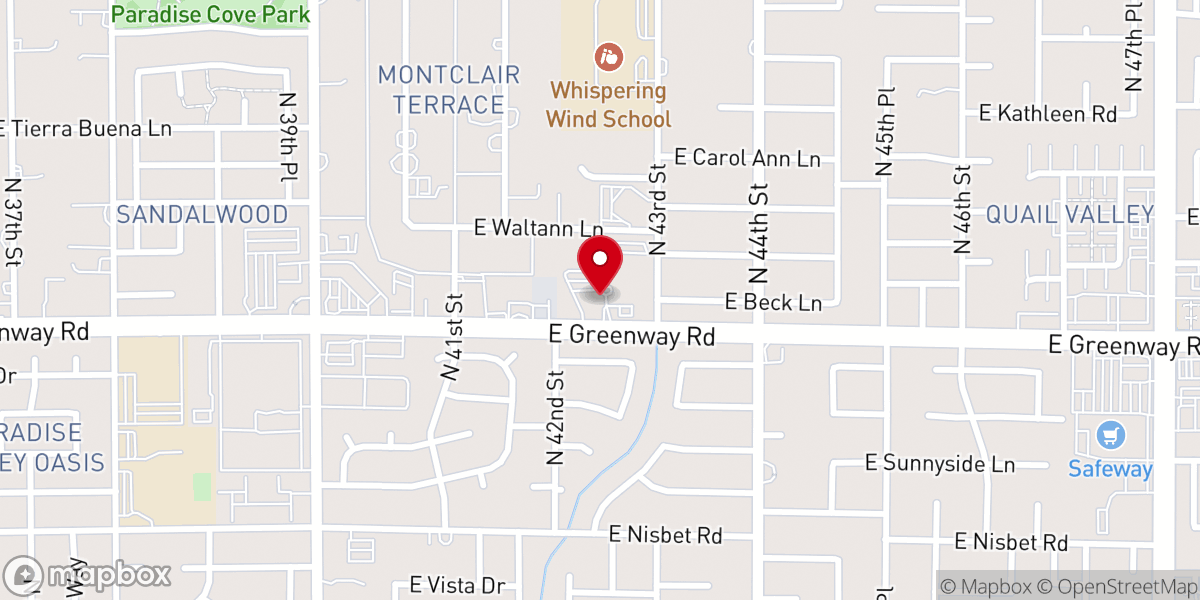 Map showing location of Desert City Church