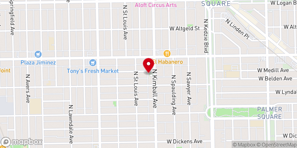 Map showing location of Kimball Avenue Evangelical Congregational Church