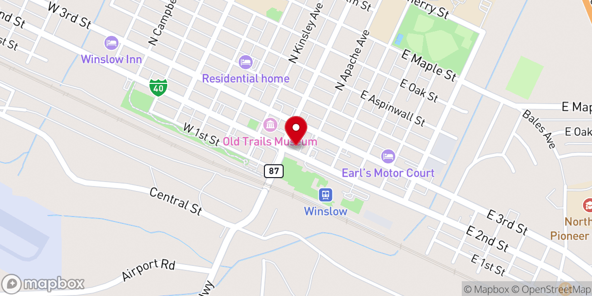 Map showing location of Winslow Council of Aging Active Adult Community Center - Food Distribution Center