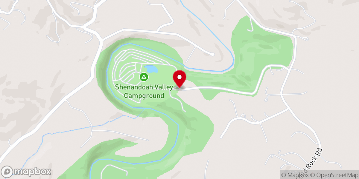 Map showing location of Shenandoah Valley Campground