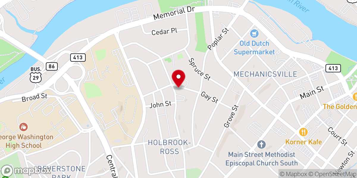 Map showing location of Loyal Baptist Church