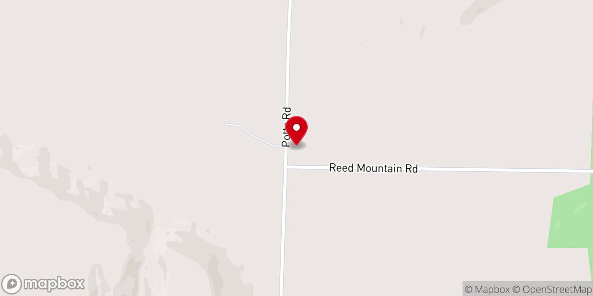 Map showing location of Potts Church