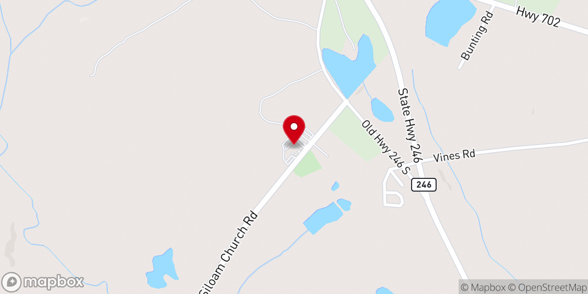 Map showing location of Siloam Baptist Church