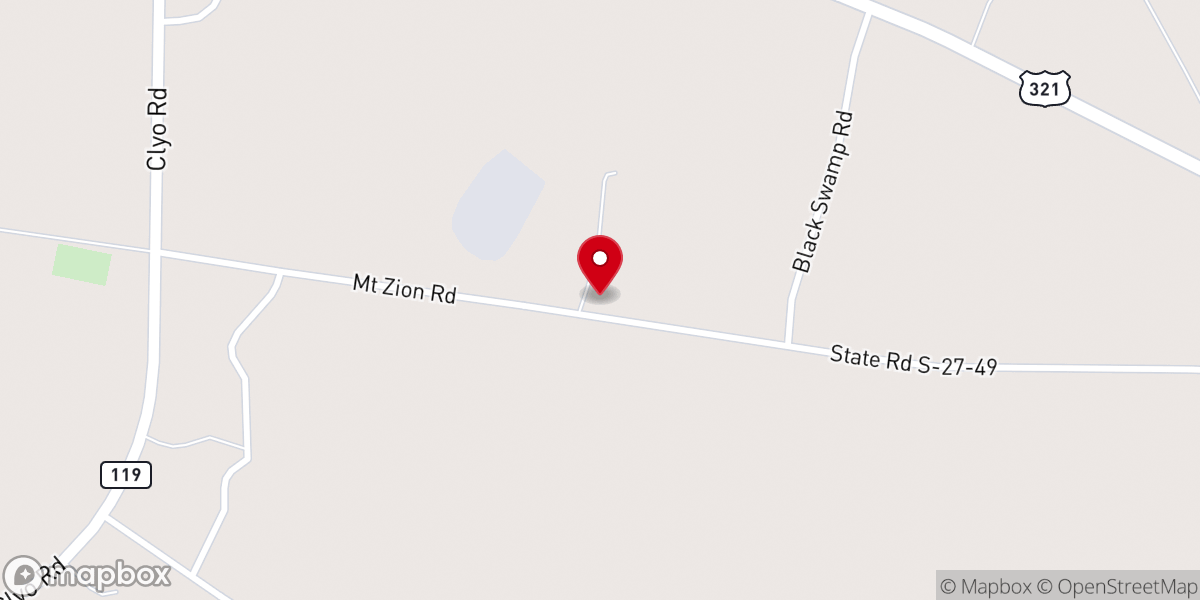 Map showing location of Mount Zion Church