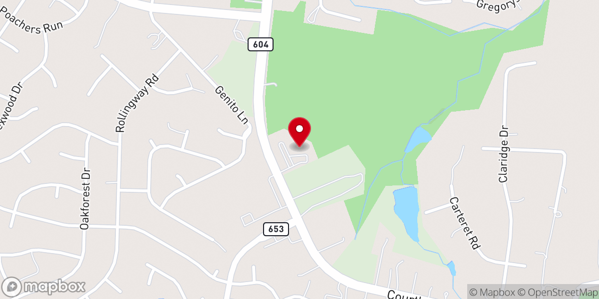 Map showing location of Oak Forest Baptist Church
