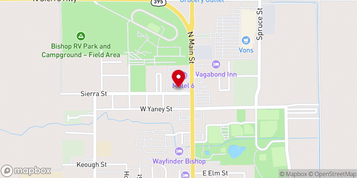 Map showing location of FSB Church for the Sierra's