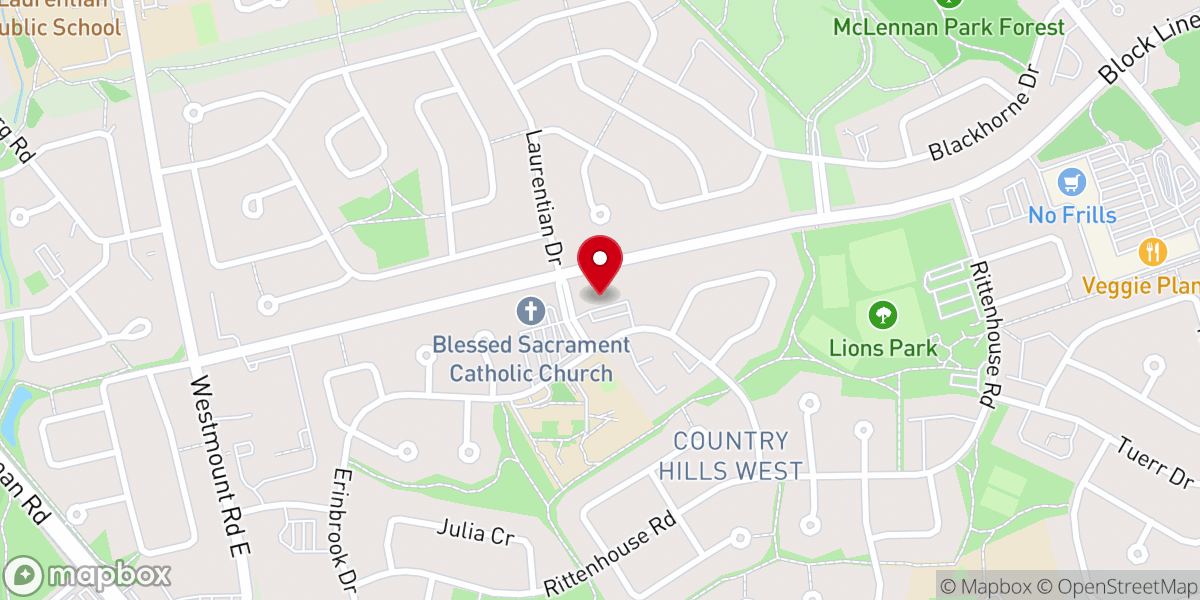 Map showing location of Glencairn Church