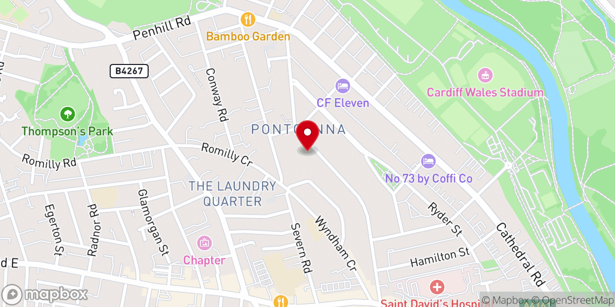 Map showing location of St Catherine's Church