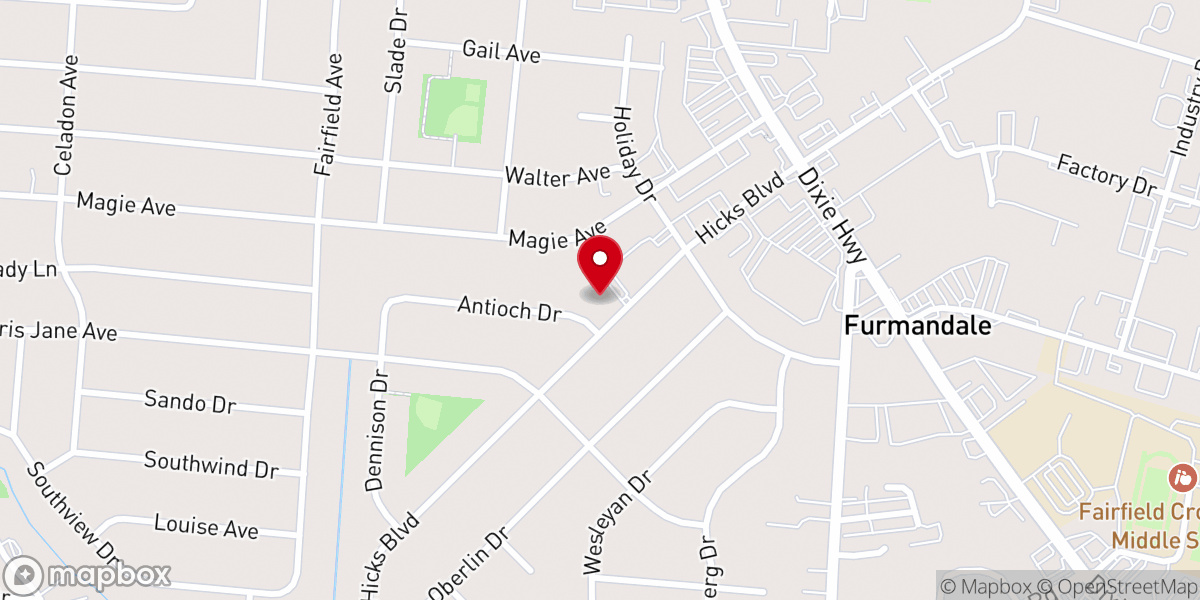 Map showing location of The Rock Community Center