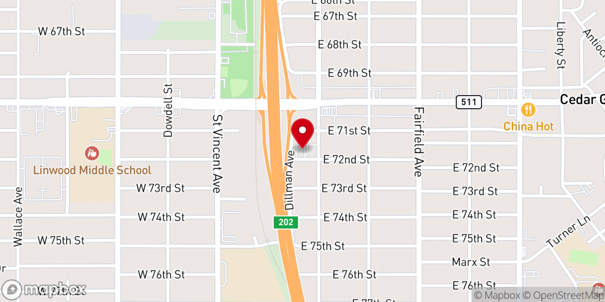 Map showing location of New Star Baptist Church