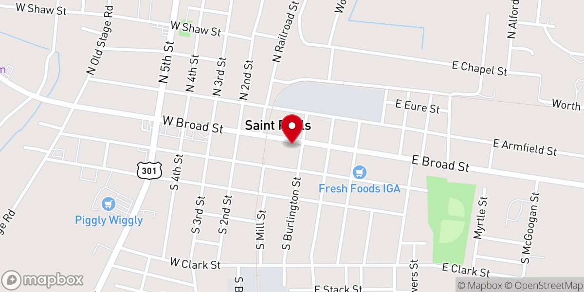 Map showing location of St. Pauls Health Center