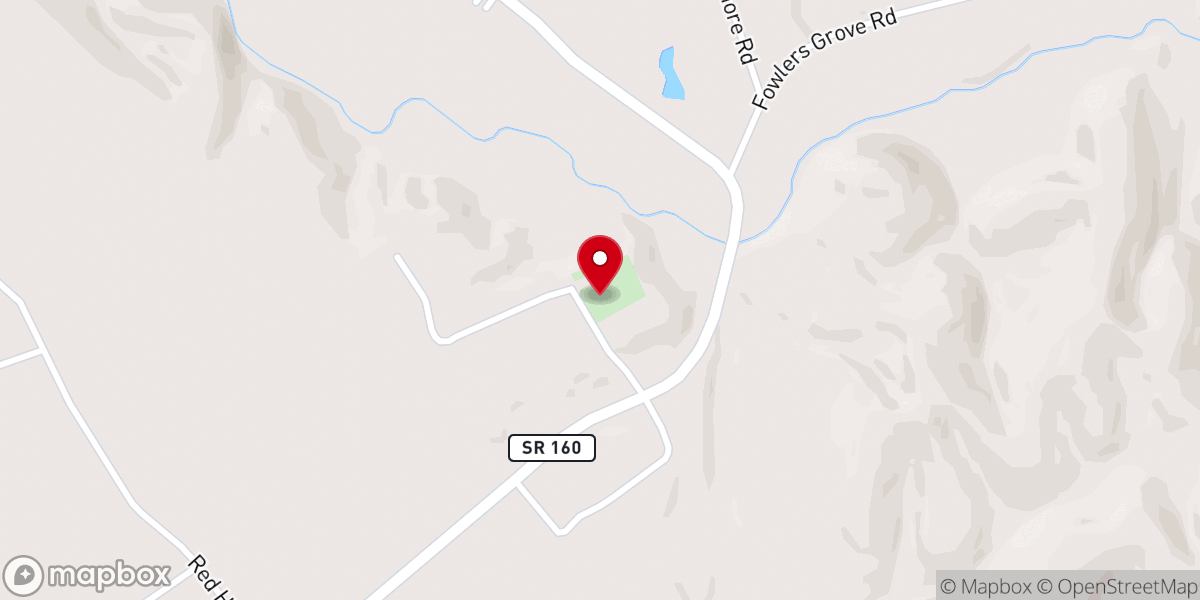 Map showing location of Clay Creek Church
